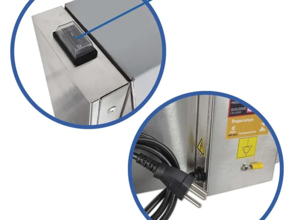 CONSERVADOR DE FRITURAS ELÉTRICO 1 CUBA INOX COM LÂMPADA MCF 01 CP METALCUBAS 127V