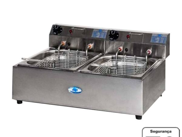 FRITADEIRA ELÉTRICA INDUSTRIAL 2 CUBAS DE 5 LITROS IBET 220V