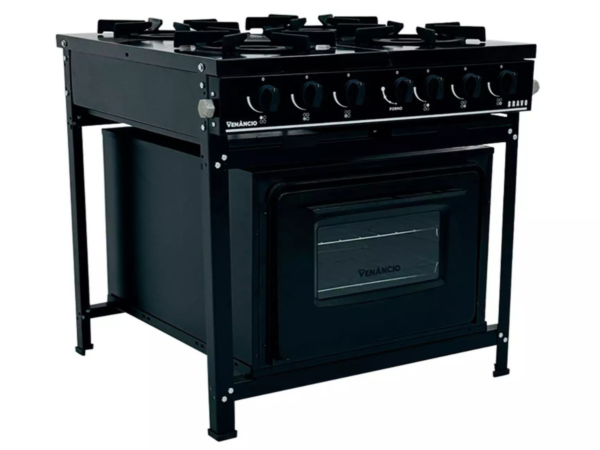 FOGÃO BRAVO 4 BOCAS COM FORNO PRETO - VENANCIO
