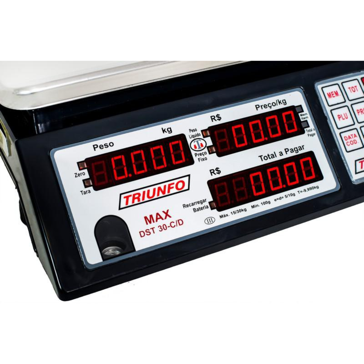 BALANÇA DIGITAL COMPUTADORA 15KG COM BATERIA MAX DST-15-C/D - TRIUNFO - Imagem 3