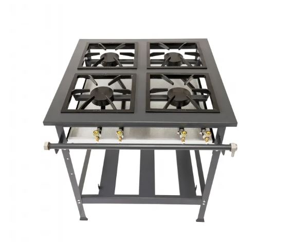Fogão industrial 4 bocas alta pressão com grelhas de 30 x 30 cm METAL BREY