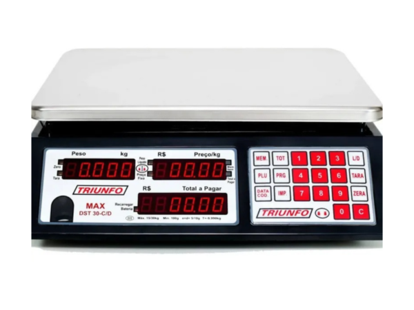 BALANÇA DIGITAL COMPUTADORA 30KG COM BATERIA MAX DST-30-C-T-B TRIUNFO